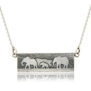 silver elephant family necklace by charlotte lowe jewellery