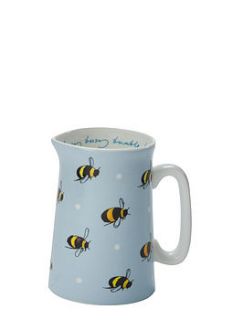 busy bee blue china jug by sophie allport