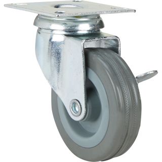 3in. Plain Bearing, Non-Marking Swivel Caster with Brake  Up to 299 Lbs.