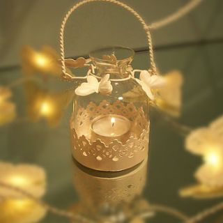 hanging butterfly tea light holder by olivia sticks with layla