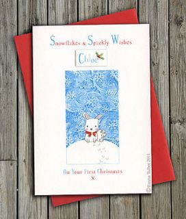 baby's first christmas card or just for you by the little brown rabbit