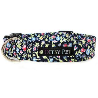 heather floral dog collar by ditsy pet