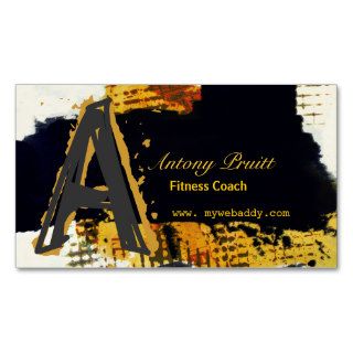 Modern Contemporary Abstract Art  Black  Gold Business Cards