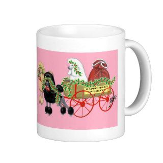 Christmas Poodle Wagon Mug