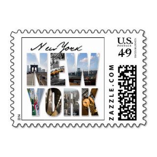New York City Graphical Tourism Montage Postage Stamp