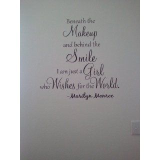 #1 Beneath the makeup and behind the smile I'm just a girl who wishes for the world Marilyn Monroe wall art wall sayings   Wall Decor Stickers
