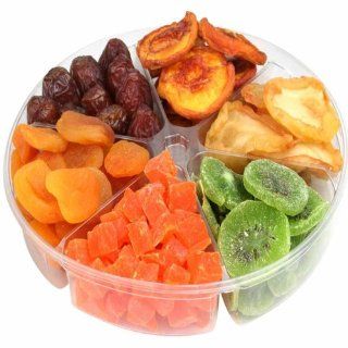Tropical Dried Fruit Gift Basket Tray 6   Section   Oh Nuts  Gourmet Snacks And Hors Doeuvres Gifts  Grocery & Gourmet Food