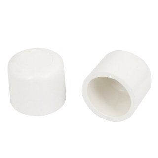 25mm Inner Dia White PVC Hose Tube End Fitting Adapter Caps 2 Pcs   Air Tool Fittings  