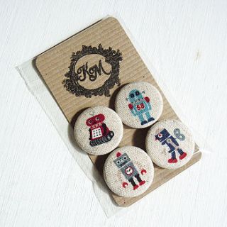 robot fabric badge set by kaela mills