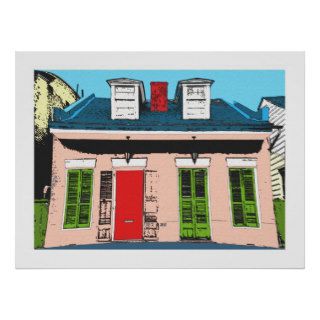 Pink Creole Cottage Poster