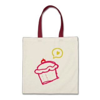 Cute Cupcake Love Budget Tote Bags