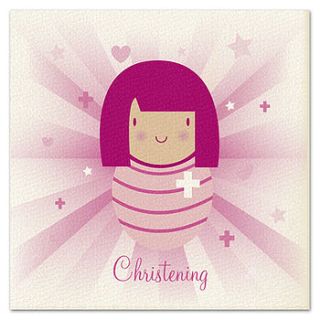 girls 'beams' christening card by joanne holbrook originals