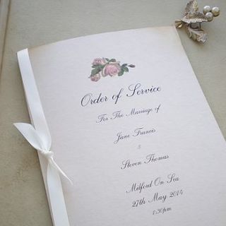 order of service vintage rose by edgeinspired