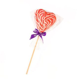 raspberry heart lollipop by spun candy