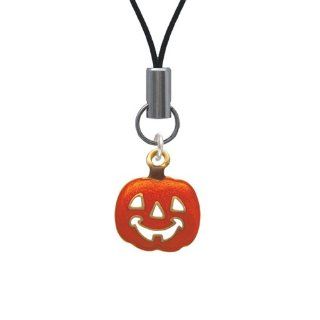 Translucent Orange Jack O'Lantern Pumpkin Cell Phone Charm Cell Phones & Accessories