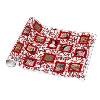 Candy Canes Christmas Custom Photo Wrapping Paper