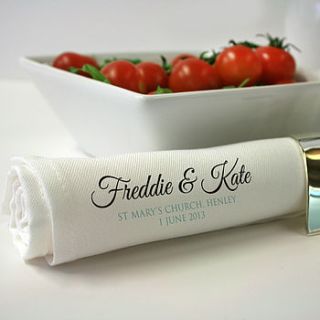 personalised wedding napkin set by a type of design