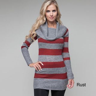 Stanzino Women's Long Sleeve Cowl Neck Striped Sweater Stanzino Long Sleeve Sweaters