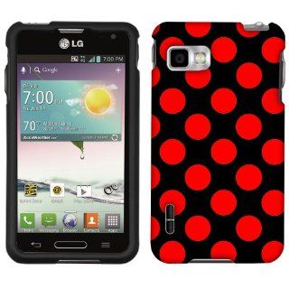 MetroPCS LG Optimus F3 Red Polka Dots Phone Case Cover Cell Phones & Accessories