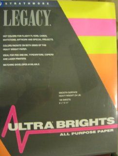 Strathmore Ultra Brights Paper 100 Sheets   25 each assorteed colors Bright Yellow, Pink, Yellow with tinge of green, Orange 