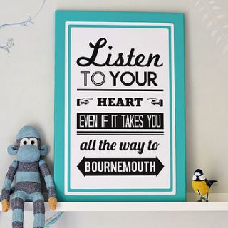 personalised follow your heart location print by oakdene designs