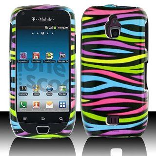 Rainbow Zebra Stripe Hard Cover Case for Samsung Exhibit 4G SGH T759 Cell Phones & Accessories