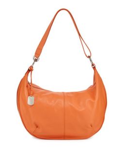 Danielle Leather Hobo Bag, Deep Coral