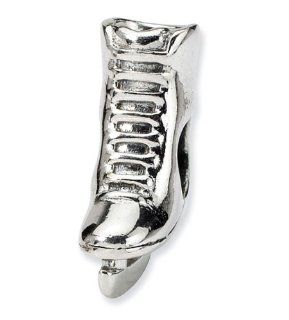 925 Sterling Silver 1/4" Ice Skate Charm Jewelry Bead Jewelry