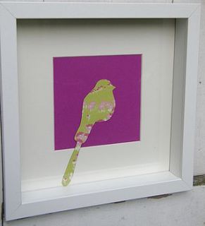 framed hare or bird picture by plum & ivory