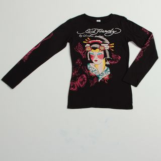 Ed Hardy Girl's 'Geisha Print' T shirt Ed Hardy Kids Girls' Tops