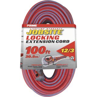 Prime Jobsite Locking Extension Cord — 100Ft.L, Model# KCPL507835  Extension Cords