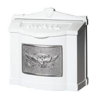 White With Satin Nickel Wall Mount Mailbox   Security Mailboxes  