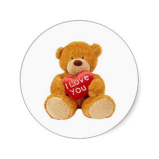I Love You teddy bear Stickers