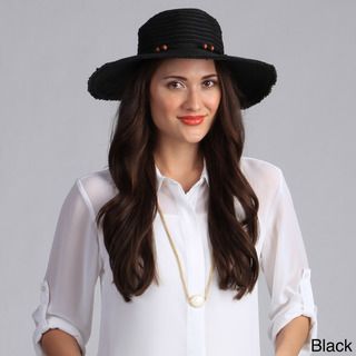 Swan Hat Women's Black Floppy Straw Packable Hat SWAN HAT Women's Hats