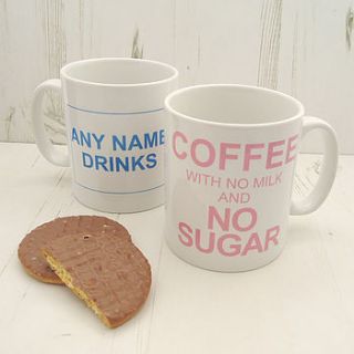 personalised 'what do you like to drink' mug by tailored chocolates and gifts