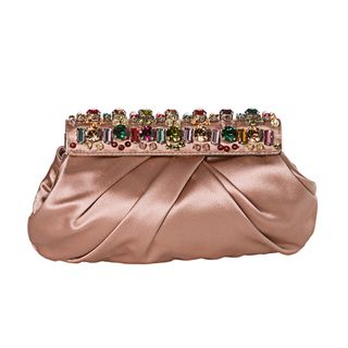 Prada Blush Rose Satin Stone Frame Clutch Prada Designer Handbags