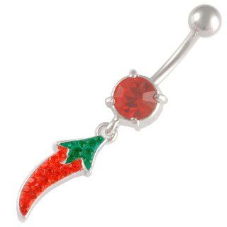 14 Gauge 1.6mm 3/8 10mm Crystal Ferido dangle belly dangling navel button ring bar ASEG Piercing Jewelry Jewelry