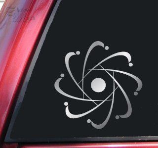 Atomic Energy Symbol Vinyl Decal Sticker   Shiny Chrome Automotive