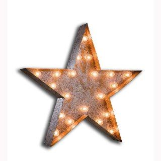 Vintage Finished Star Marquee Light   Home And Garden Products