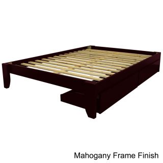 Epicfurnishings Scandinavia Full size Solid Wood Tapered Leg With Storage Drawers Platform Bed Brown Size Full