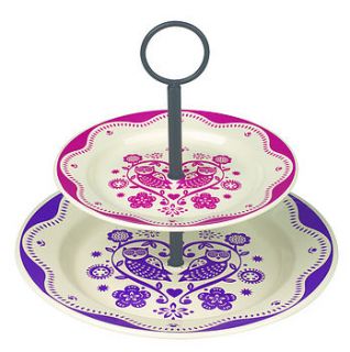 folklore enamel two tier cake stand by the contemporary home