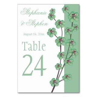 Hemlock Orchid Sprig Wedding Table Numbers Table Cards