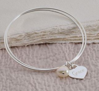 personalised sterling silver double bangle by hurley burley
