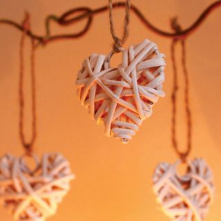 set of 20 white christmas heart decorations by birdyhome