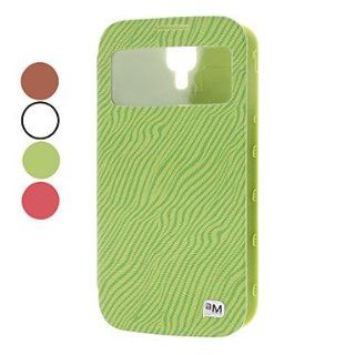 Rayshop   Zebra Stripe PU Leather Case with Viewable Screen for Samsung Galaxy S4 I9500 (Assorted Colors) ( Color  Red ) Cell Phones & Accessories