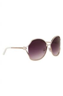Gold and White Metal Framed Sunglasses Clothing