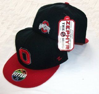 Ohio State University OSU Buckeyes 2 Tone Fitted Flat Brim Hat / Cap 8  Baseball Caps  Sports & Outdoors