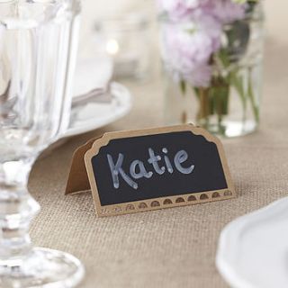 rustic chalkboard kraft wedding place cards by ginger ray