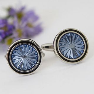 silver plated turbine cufflinks by the impressions company