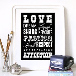 love words poster or canvas by i love art london